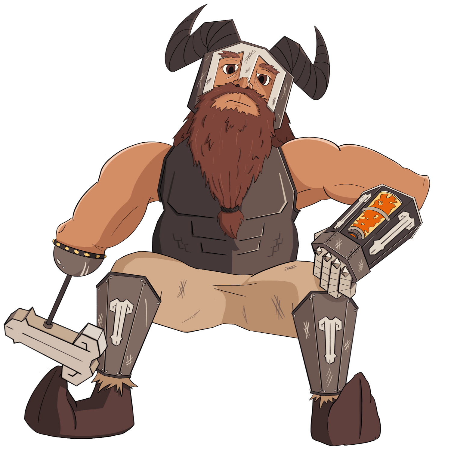 Initial design for Jonbahl Bjerhorn, my first DnD Character.